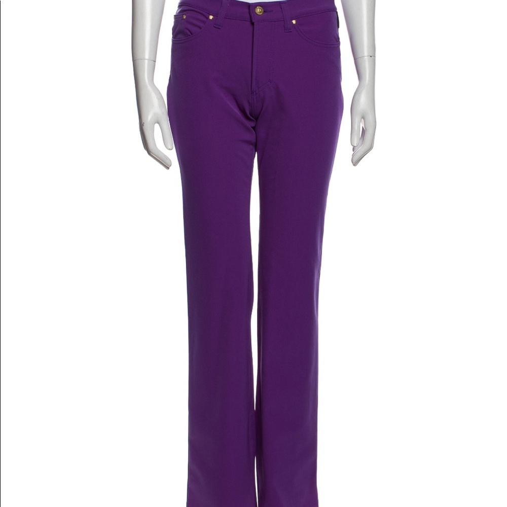 Versace Jeans Women’s Purple Couture Mid-Rise Straight Leg Jeans Size 29